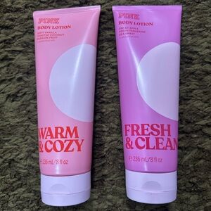 PINK Victoria's Secret Body Lotion Duo - Warm & Cozy and Fresh & Clean